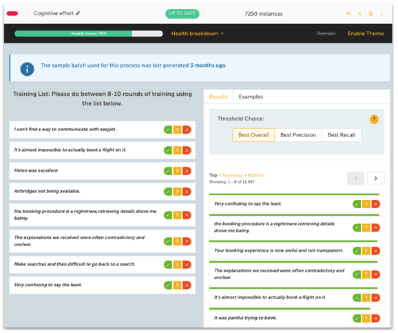 Context Theme Training Screen